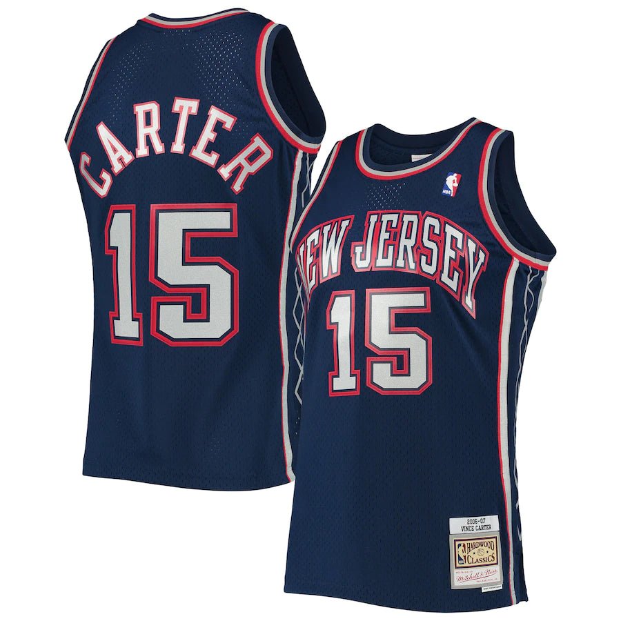 VINCE CARTER NEW JERSEY NETS THROWBACK JERSEY (HEAT APPLIED) - Prime Reps