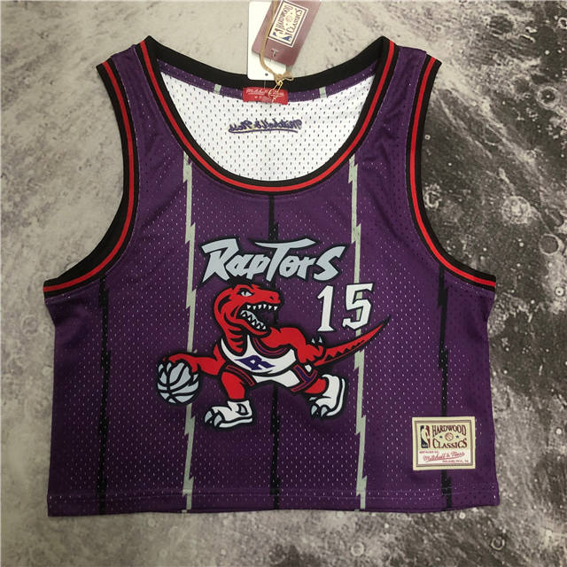 VINCE CARTER TORONTO RAPTORS WOMEN'S CROP TOP THROWBACK JERSEY - Prime Reps