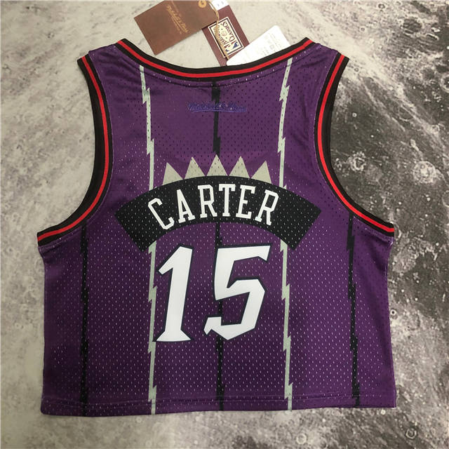 VINCE CARTER TORONTO RAPTORS WOMEN'S CROP TOP THROWBACK JERSEY - Prime Reps