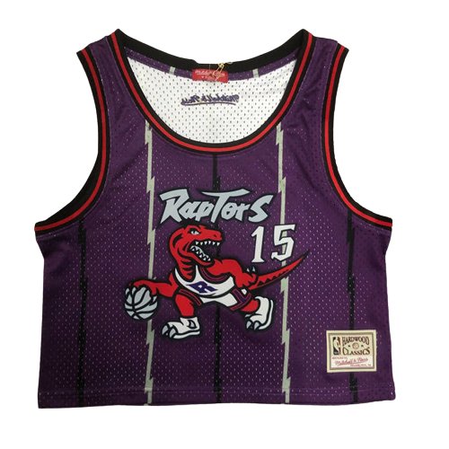 VINCE CARTER TORONTO RAPTORS WOMEN'S CROP TOP THROWBACK JERSEY - Prime Reps